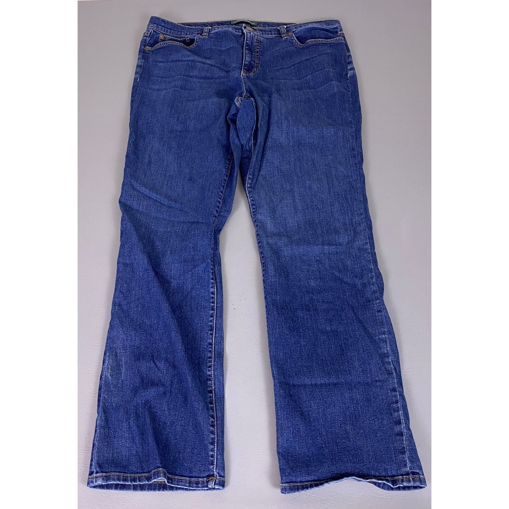 Lauren Ralph Lauren Jeans Co Jeans Women's 14W Blue Straight Leg Stretch Denim